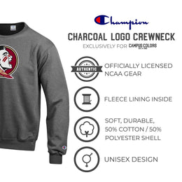 Florida State Seminoles Adult Mascot Fleece Crewneck - Charcoal