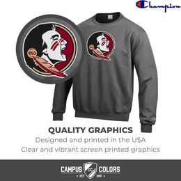 Florida State Seminoles Adult Mascot Fleece Crewneck - Charcoal