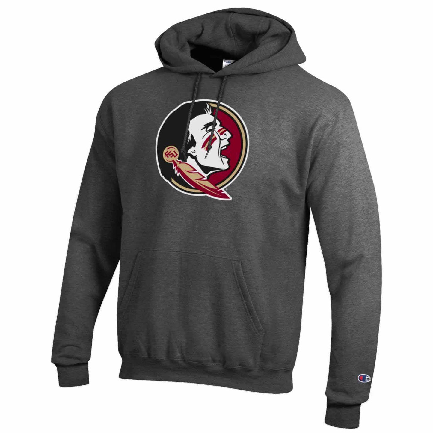 Florida State Seminoles Adult Mascot Fleece Hooded Sweatshirt - Charcoal