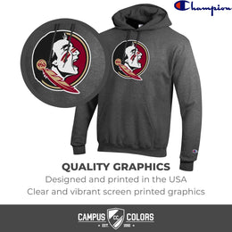 Florida State Seminoles Adult Mascot Fleece Hooded Sweatshirt - Charcoal