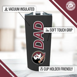 Florida State Seminoles Dad Tumbler 18oz Stainless Steel Men's Travel Mug - Black