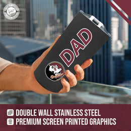 Florida State Seminoles Dad Tumbler 18oz Stainless Steel Men's Travel Mug - Black