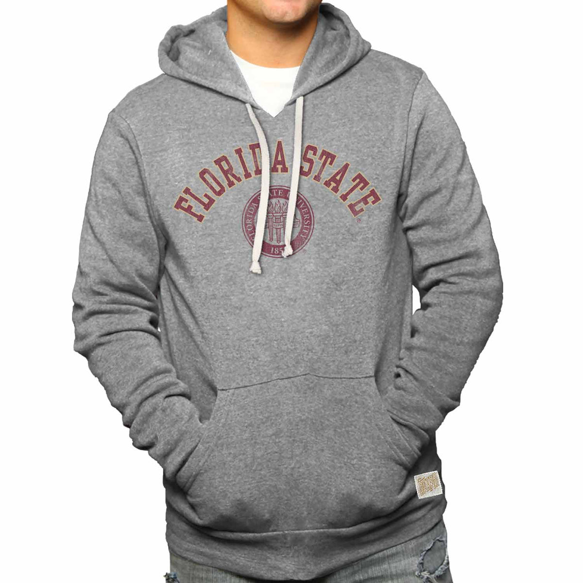 Florida State Seminoles College Gray University Seal Hooded Sweatshirt - Gray