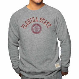 Florida State Seminoles College Gray University Seal Crewneck Sweatshirt - Gray