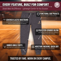Florida State Seminoles NCAA Men’s University Cloud Jersey Performance Jogger Pants with Drawstring Waistband - Gray Heather