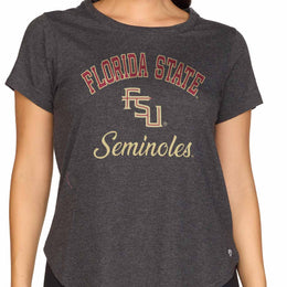Florida State Seminoles NCAA Womens Tag-Less Ultra Soft Tailgate T-Shirt - Black Heather
