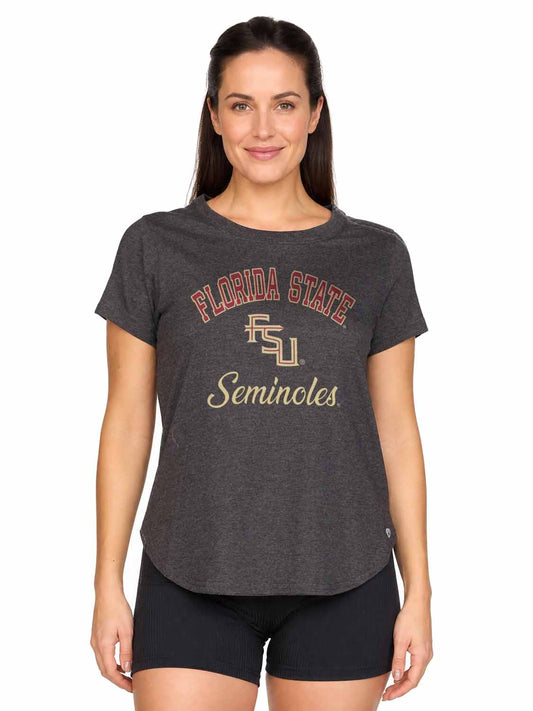 Florida State Seminoles  Women's NCAA Tailgate Heathered Tee - Black Heather
