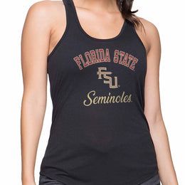 Florida State Seminoles NCAA Womens Tag-Less Ultra Soft Tailgate Tank Top - Black Heather