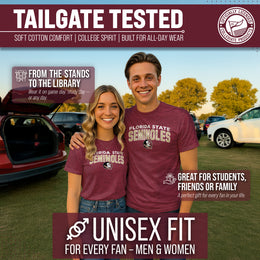 Florida State Seminoles NCAA Adult Unisex Starting Fresh T-Shirt - Garnet Heather