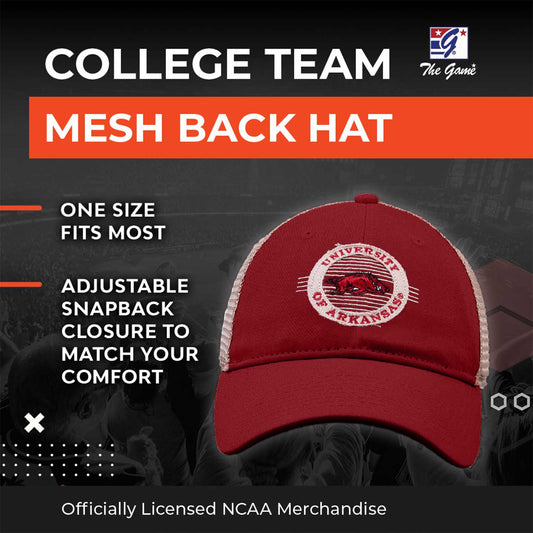 Arkansas Razorbacks The Game NCAA  Patch Meshback Snapback Hat - Cardinal