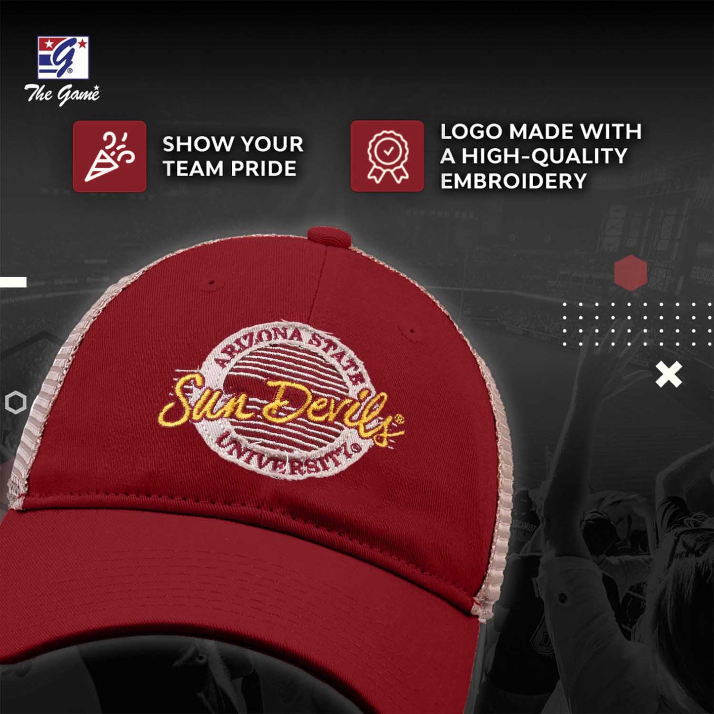Arizona State Sun Devils The Game NCAA  Patch Meshback Snapback Hat - Maroon