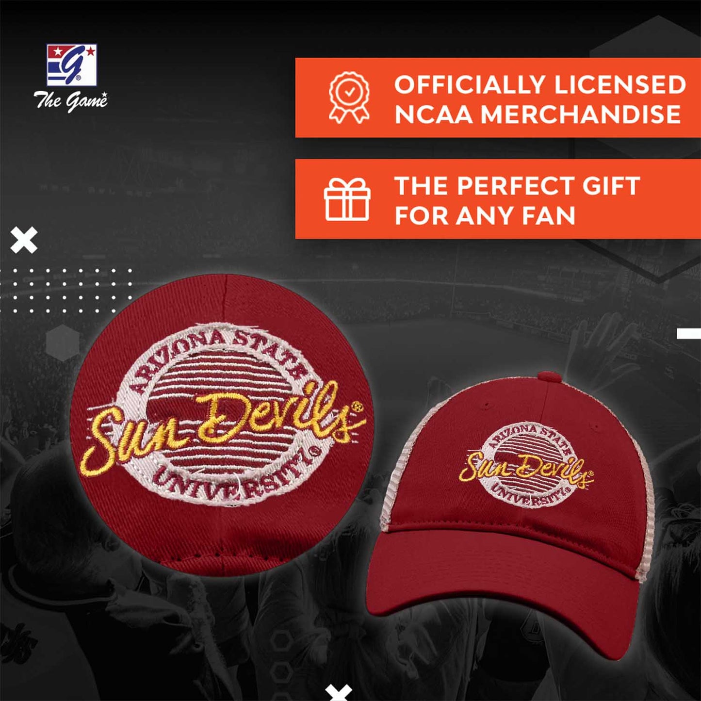 Arizona State Sun Devils The Game NCAA  Patch Meshback Snapback Hat - Maroon