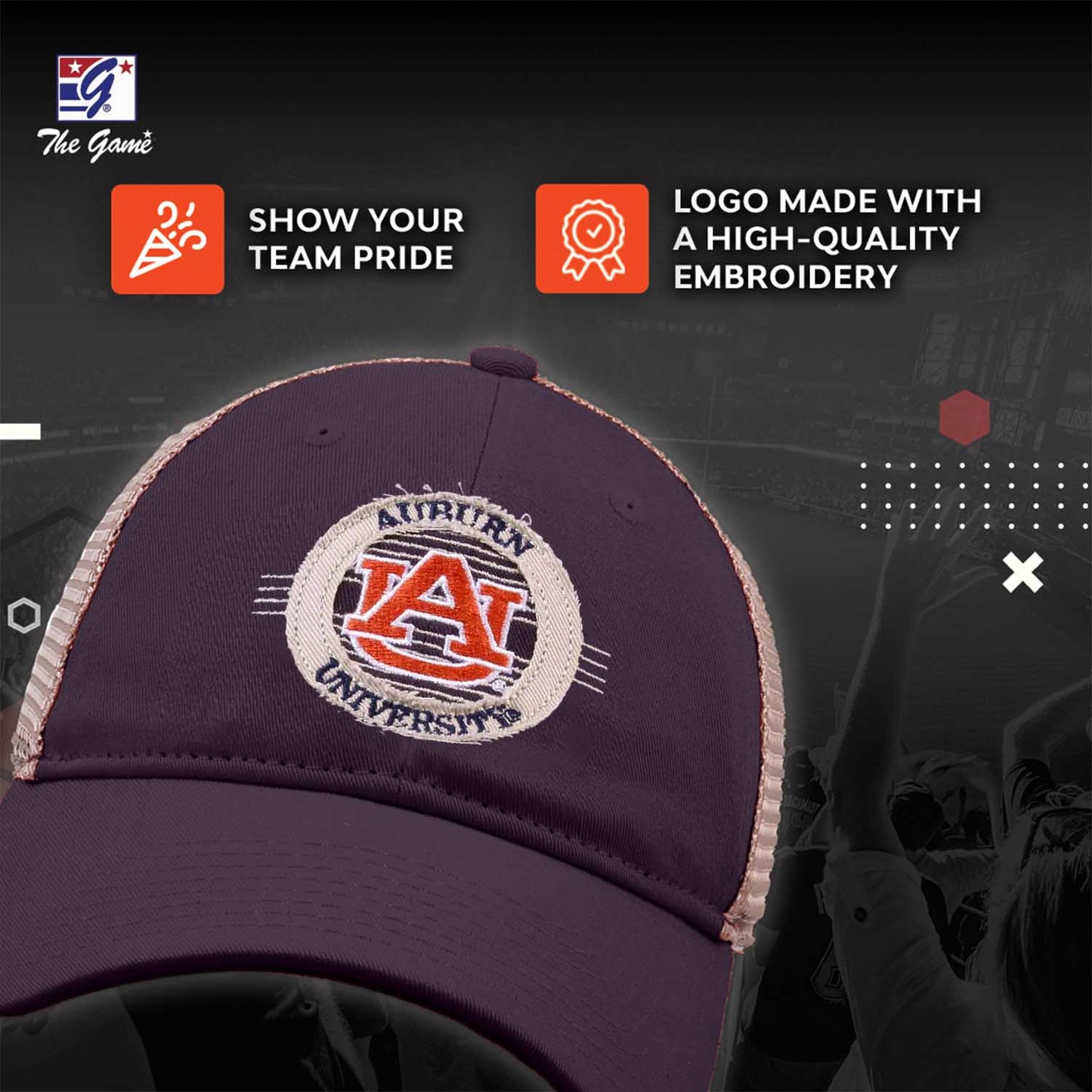 Auburn Tigers The Game NCAA  Patch Meshback Snapback Hat - Navy