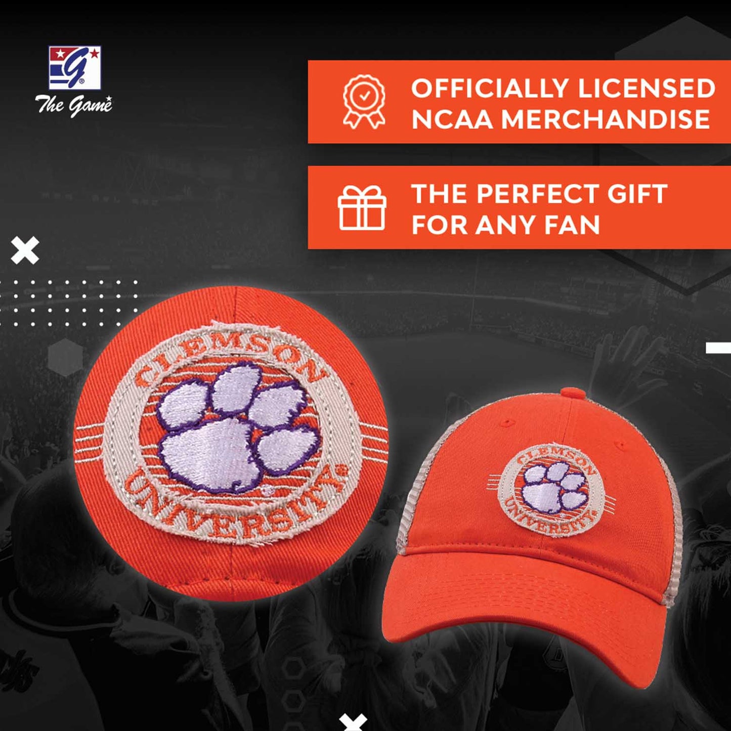 Clemson Tigers The Game NCAA  Patch Meshback Snapback Hat - Orange