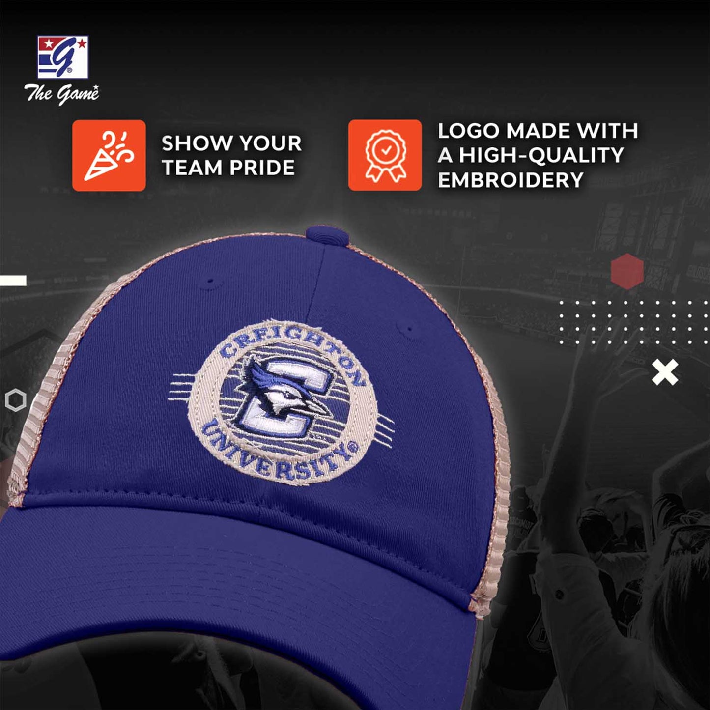 Creighton Bluejays The Game NCAA  Patch Meshback Snapback Hat - Royal