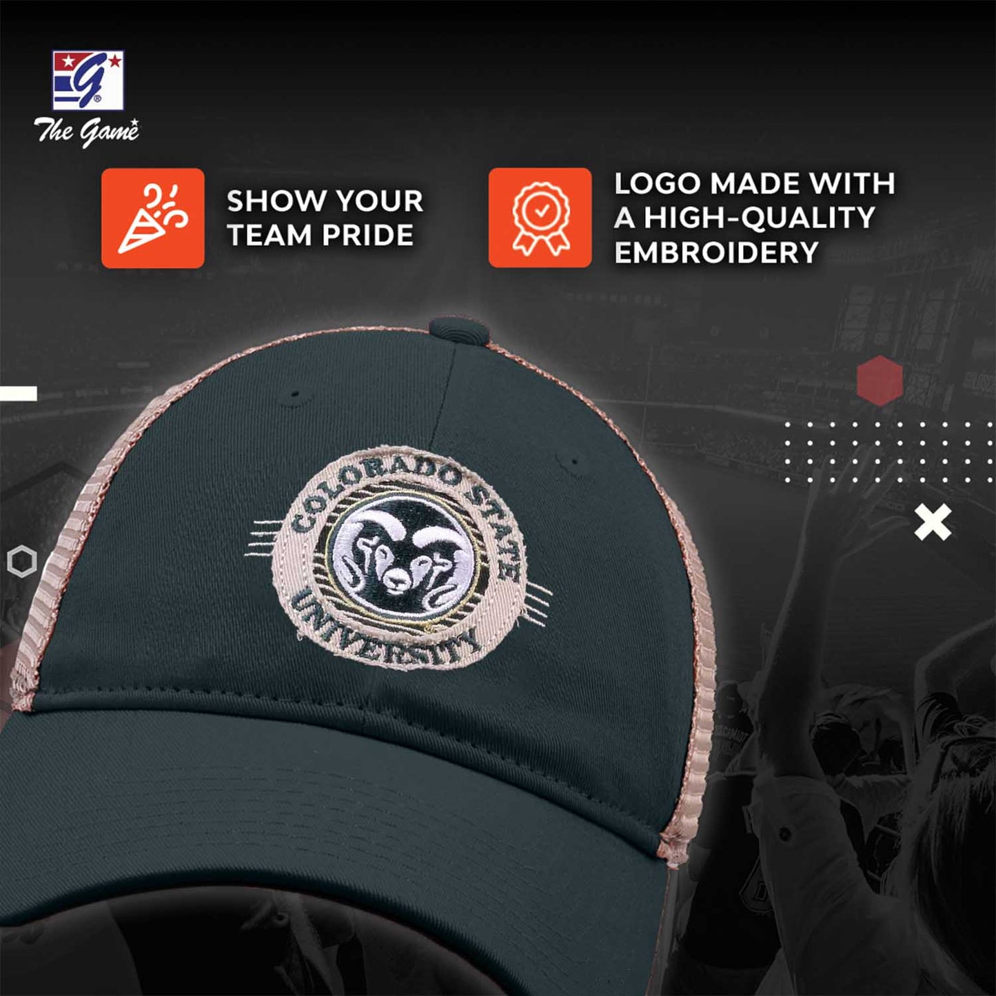 Colorado State Rams The Game NCAA  Patch Meshback Snapback Hat - Green