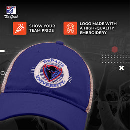 DePaul Blue Demons The Game NCAA  Patch Meshback Snapback Hat - Navy