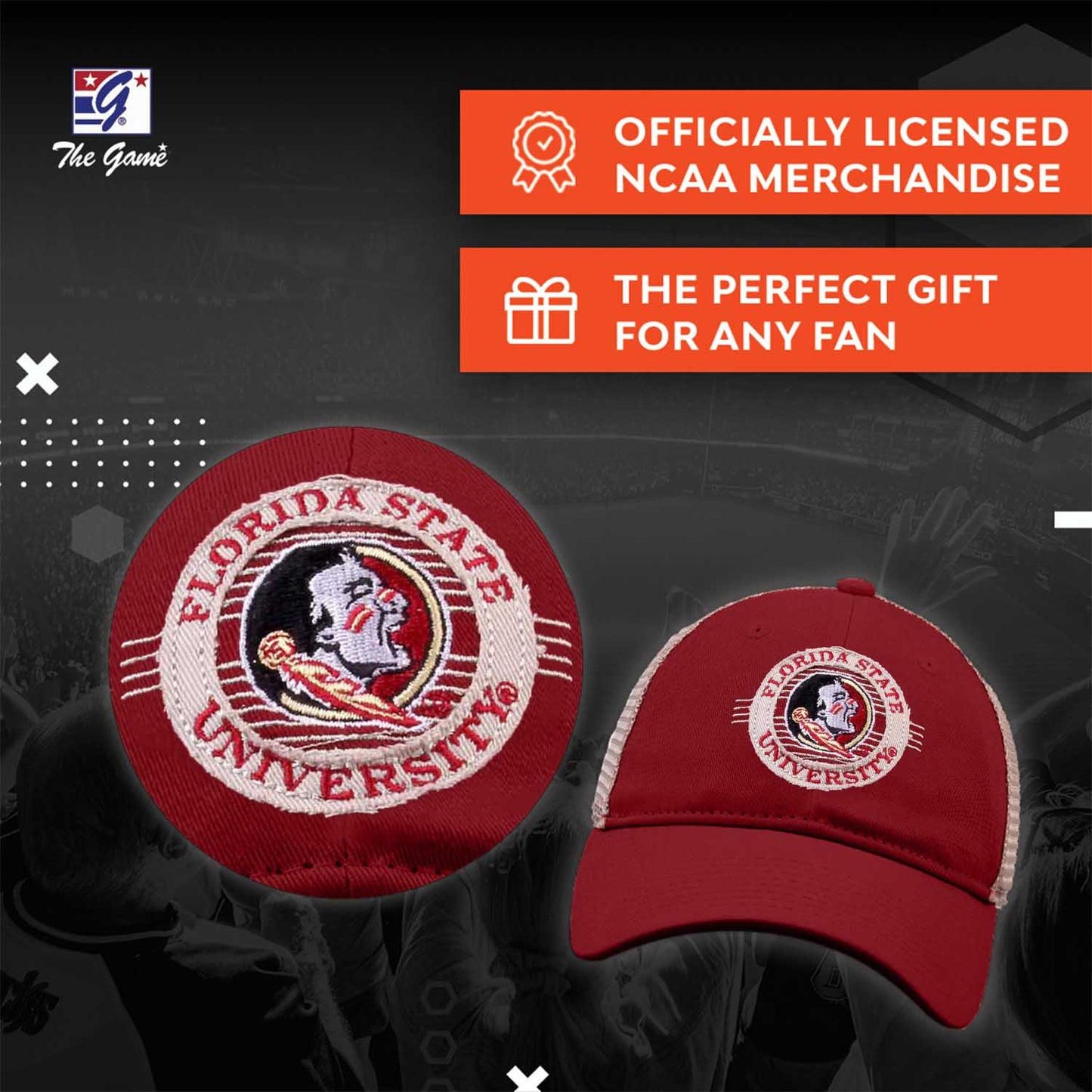Florida State Seminoles The Game NCAA  Patch Meshback Snapback Hat - Cardinal