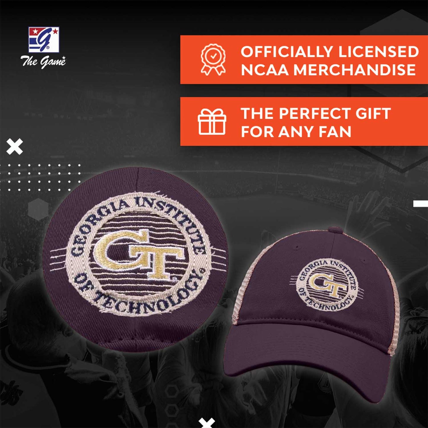 Georgia Tech Yellowjackets The Game NCAA Florida Gators Patch Meshback Snapback Hat - Navy