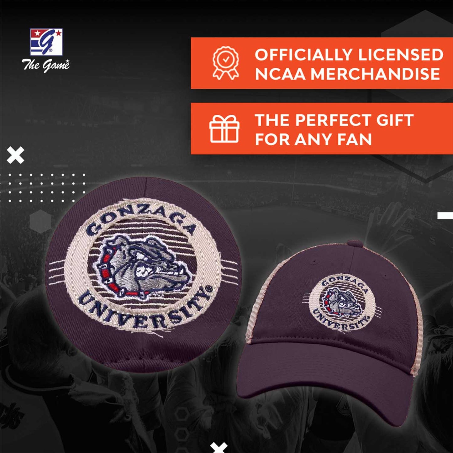 Gonzaga Bulldogs The Game NCAA  Patch Meshback Snapback Hat - Navy