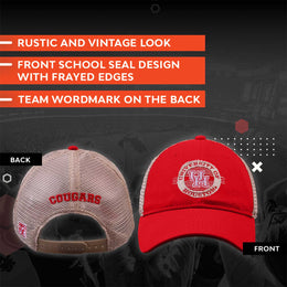 Houston Cougars The Game NCAA  Patch Meshback Snapback Hat - Red