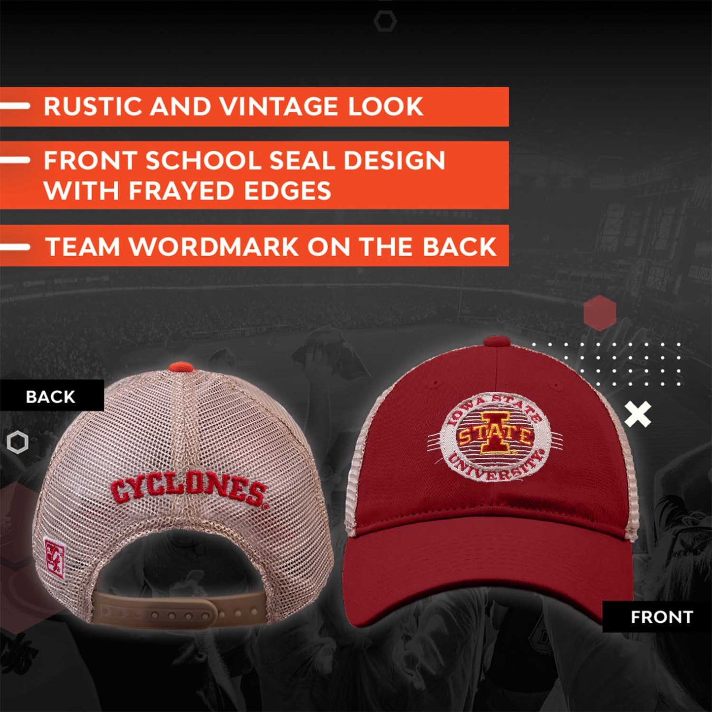 Iowa State Cyclones The Game NCAA  Patch Meshback Snapback Hat - Cardinal