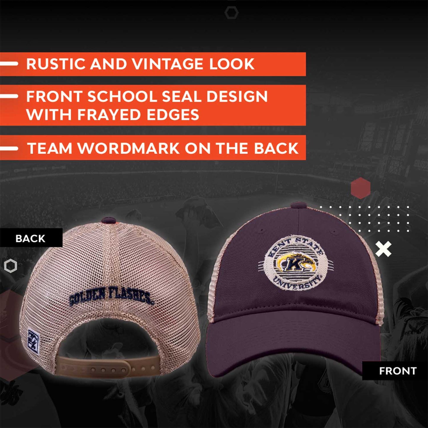 Kent State Golden Flashes The Game NCAA  Patch Meshback Snapback Hat - Navy