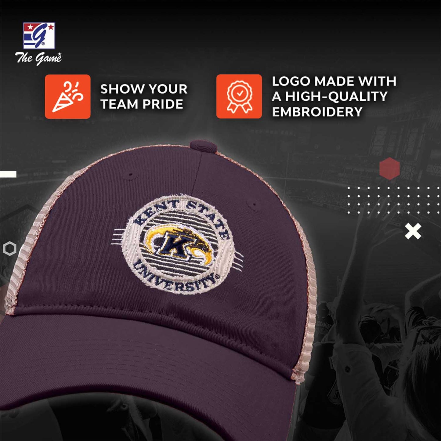 Kent State Golden Flashes The Game NCAA  Patch Meshback Snapback Hat - Navy