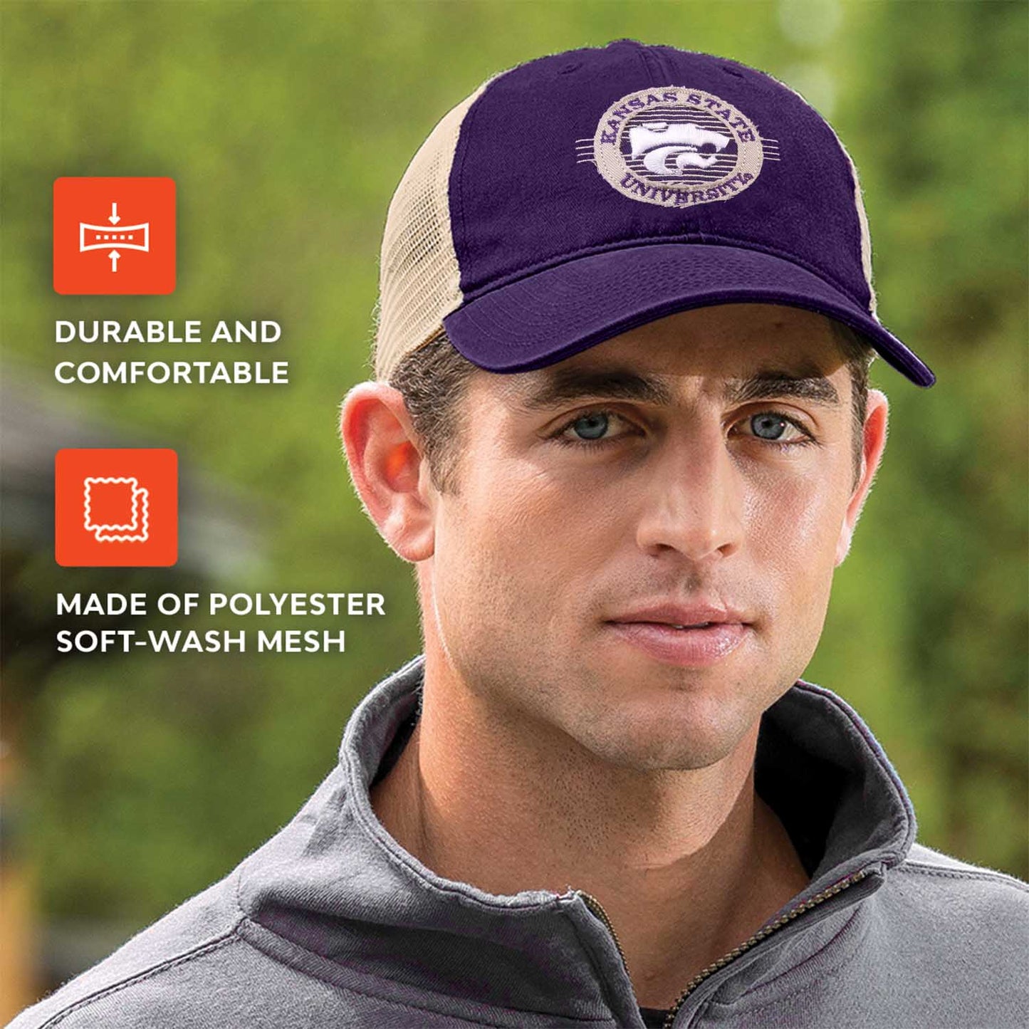 Kansas State Wildcats The Game NCAA  Patch Meshback Snapback Hat - Purple