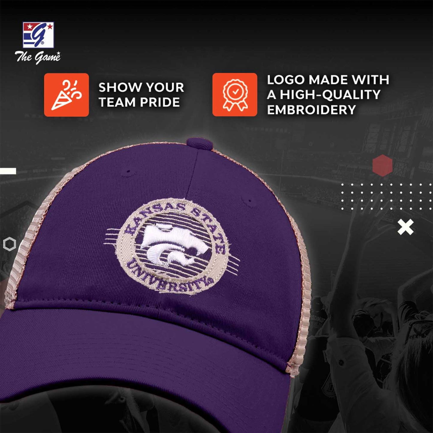 Kansas State Wildcats The Game NCAA  Patch Meshback Snapback Hat - Purple