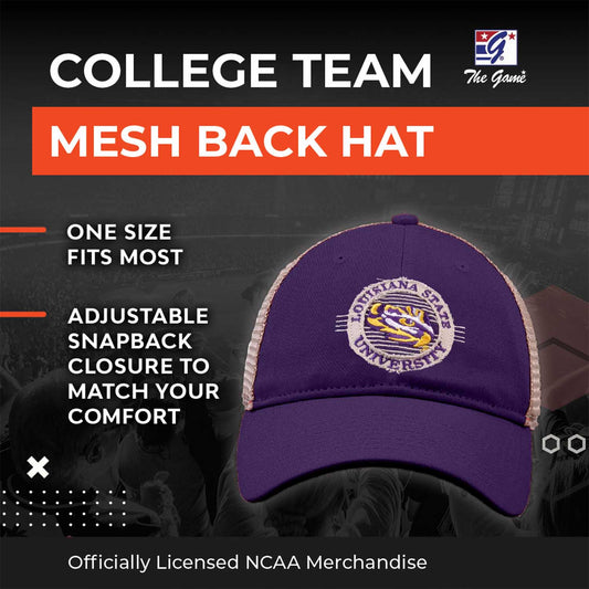 LSU Tigers The Game NCAA  Patch Meshback Snapback Hat - Purple