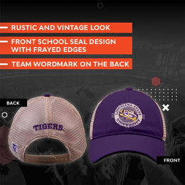 LSU Tigers The Game NCAA  Patch Meshback Snapback Hat - Purple