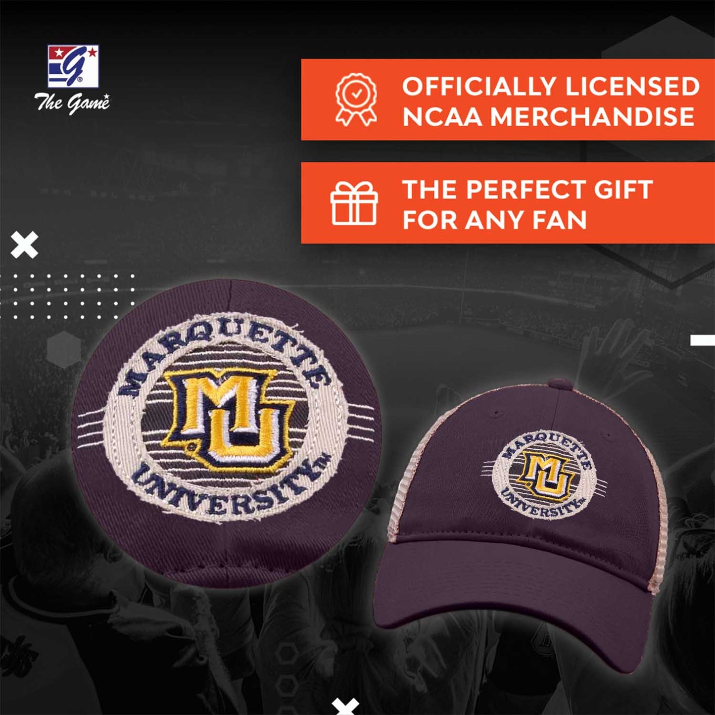Marquette Golden Eagles The Game NCAA  Patch Meshback Snapback Hat - Navy