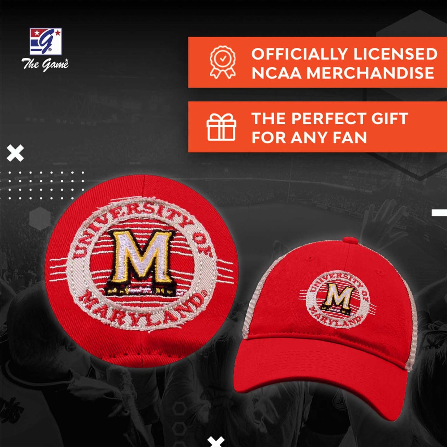 Maryland Terrapins The Game NCAA  Patch Meshback Snapback Hat - Red