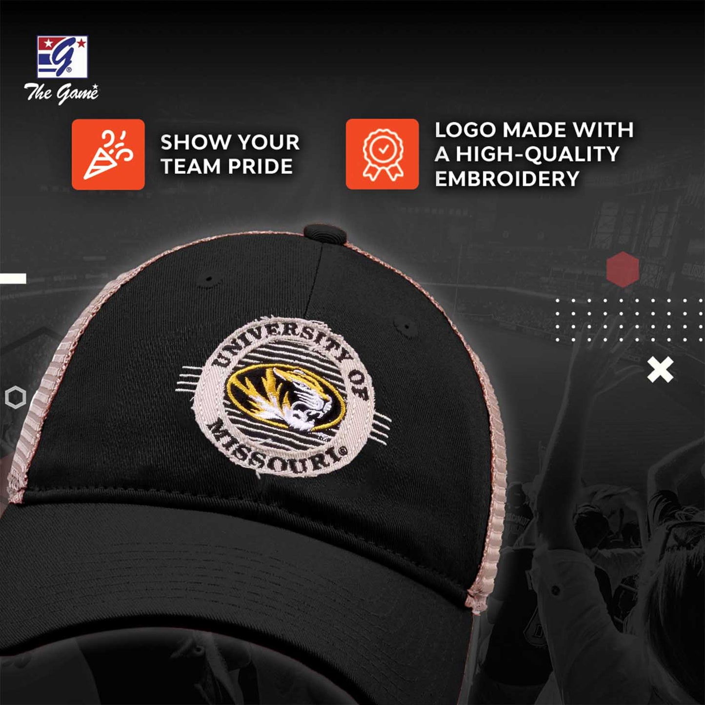 Missouri Tigers The Game NCAA  Patch Meshback Snapback Hat - Black
