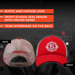 NC State Wolfpack The Game NCAA  Patch Meshback Snapback Hat - Red
