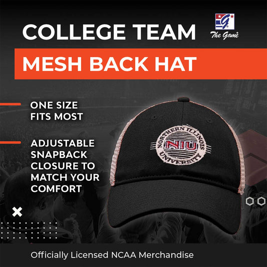 Northern Illinois Huskies The Game NCAA  Patch Meshback Snapback Hat - Black