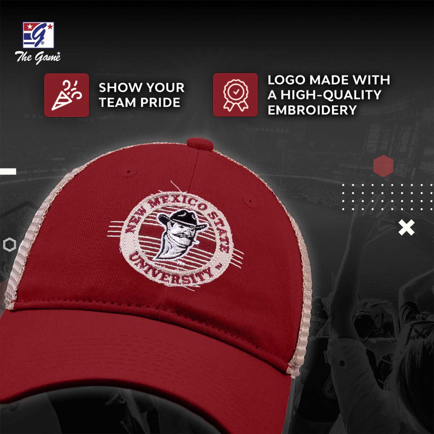 New Mexico State Aggies The Game NCAA  Patch Meshback Snapback Hat - Maroon