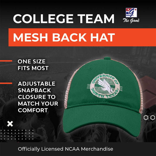 North Texas Mean Green The Game NCAA  Patch Meshback Snapback Hat - Kelly Green