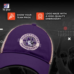 Northwestern Wildcats The Game NCAA  Patch Meshback Snapback Hat - Purple