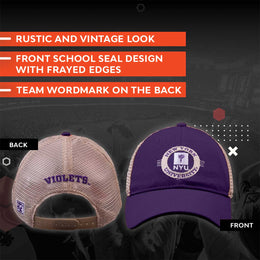 NYU Violets The Game NCAA  Patch Meshback Snapback Hat - Purple