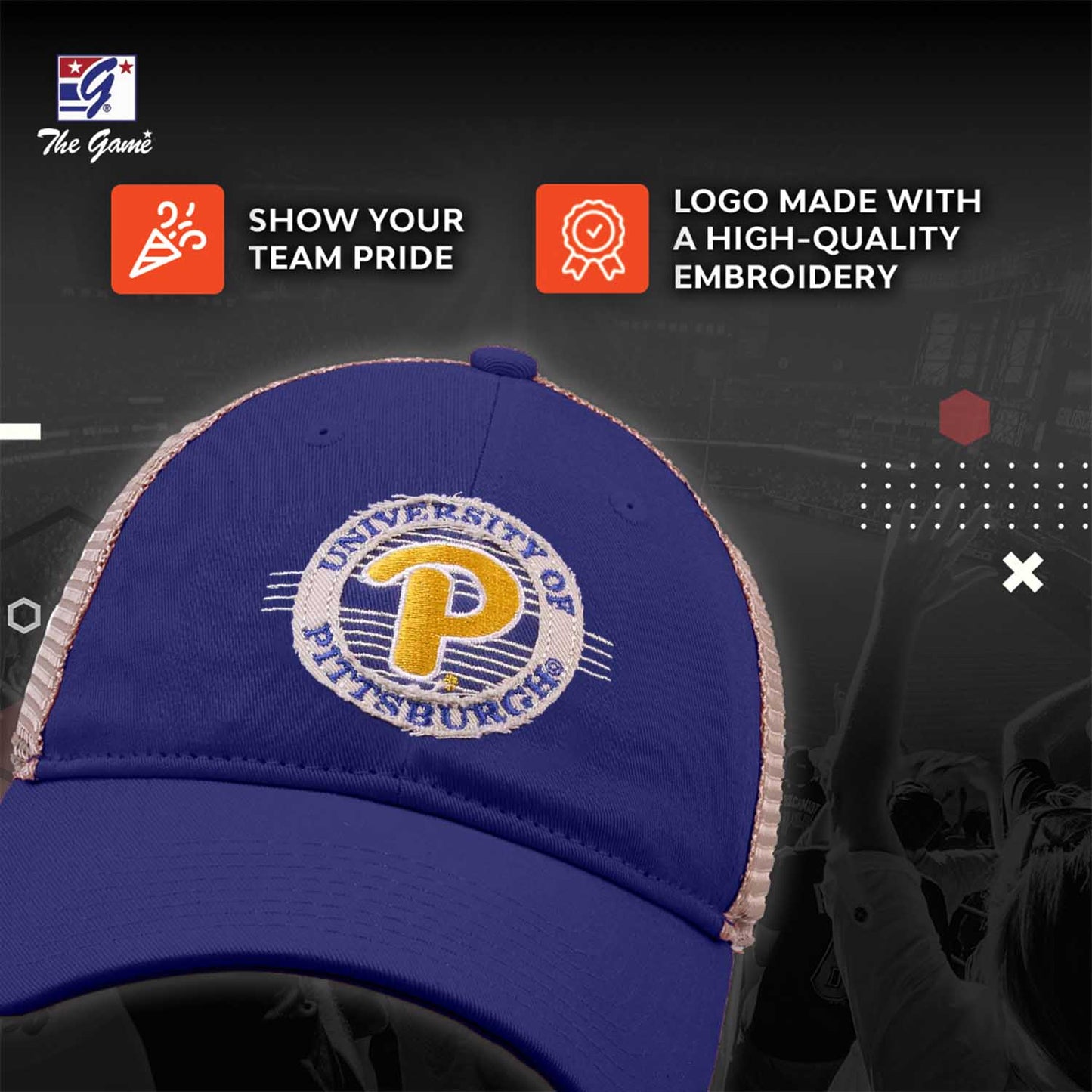 Pitt Panthers The Game NCAA Pittsburgh Panthers Patch Meshback Snapback Hat - Royal