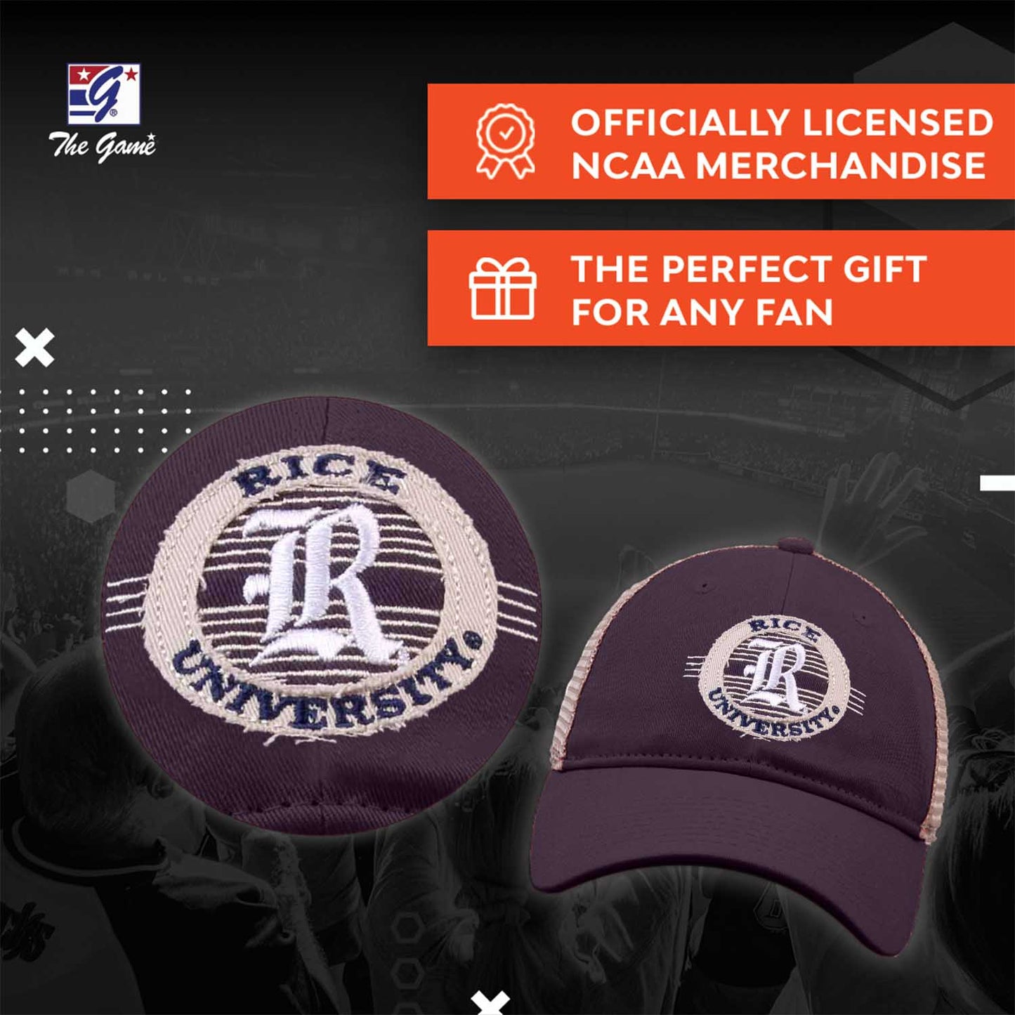 Rice Owls The Game NCAA  Patch Meshback Snapback Hat - Navy