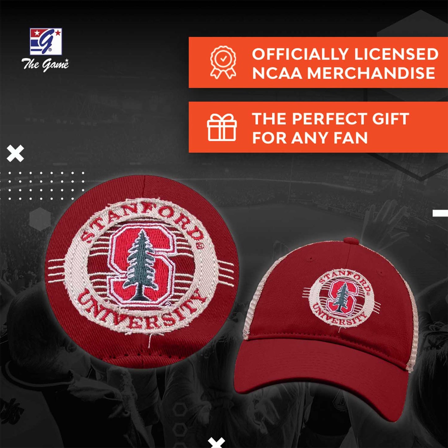Stanford Cardinal The Game NCAA  Patch Meshback Snapback Hat - Cardinal