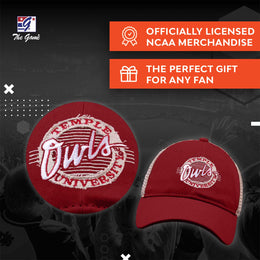 Temple Owls The Game NCAA  Patch Meshback Snapback Hat - Maroon