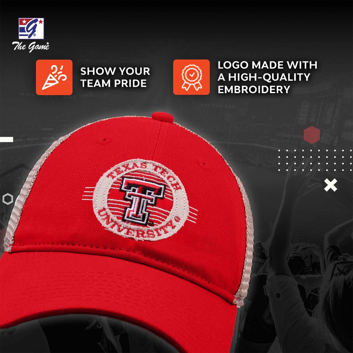 Texas Tech Red Raiders The Game NCAA  Patch Meshback Snapback Hat - Red
