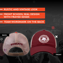 Texas State Bobcats The Game NCAA  Patch Meshback Snapback Hat - Maroon
