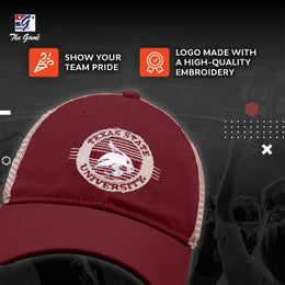 Texas State Bobcats The Game NCAA  Patch Meshback Snapback Hat - Maroon