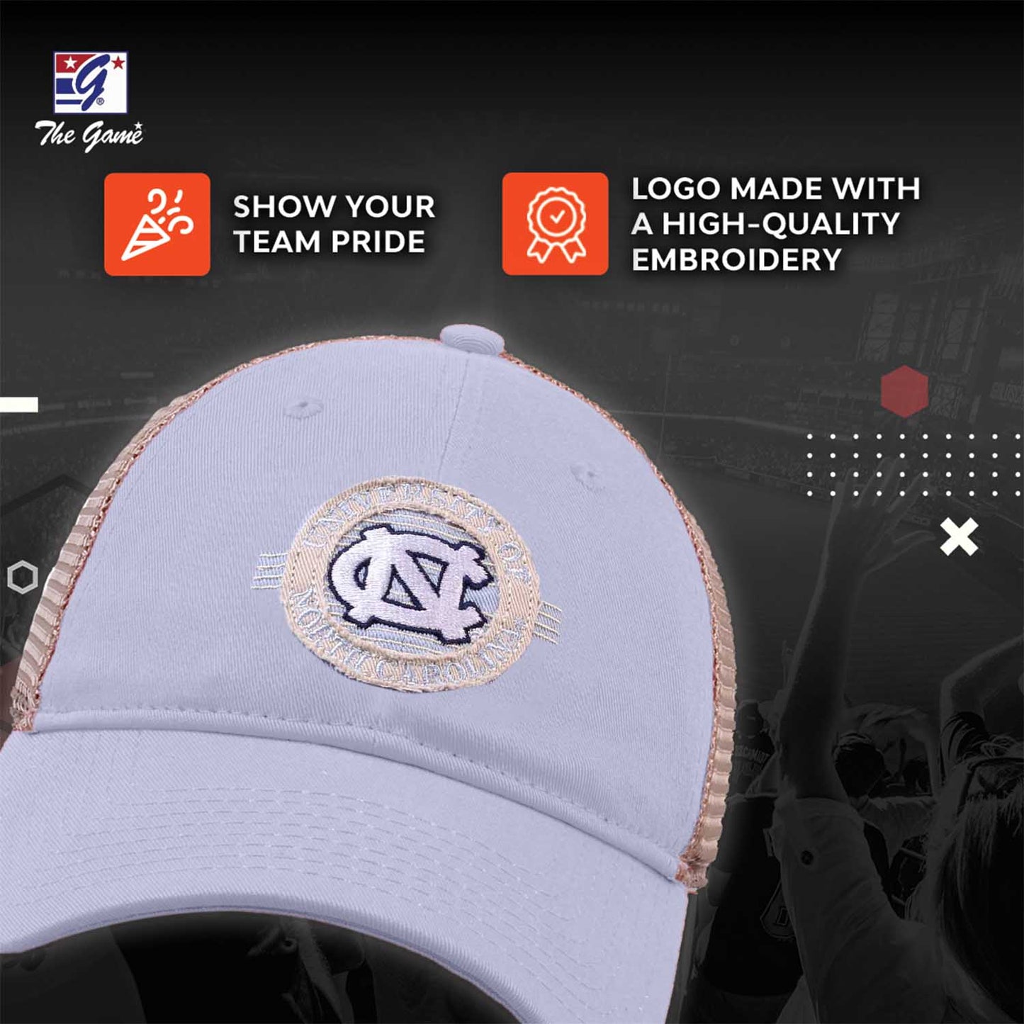 North Carolina Tar Heels The Game NCAA  Patch Meshback Snapback Hat - Carolina Blue