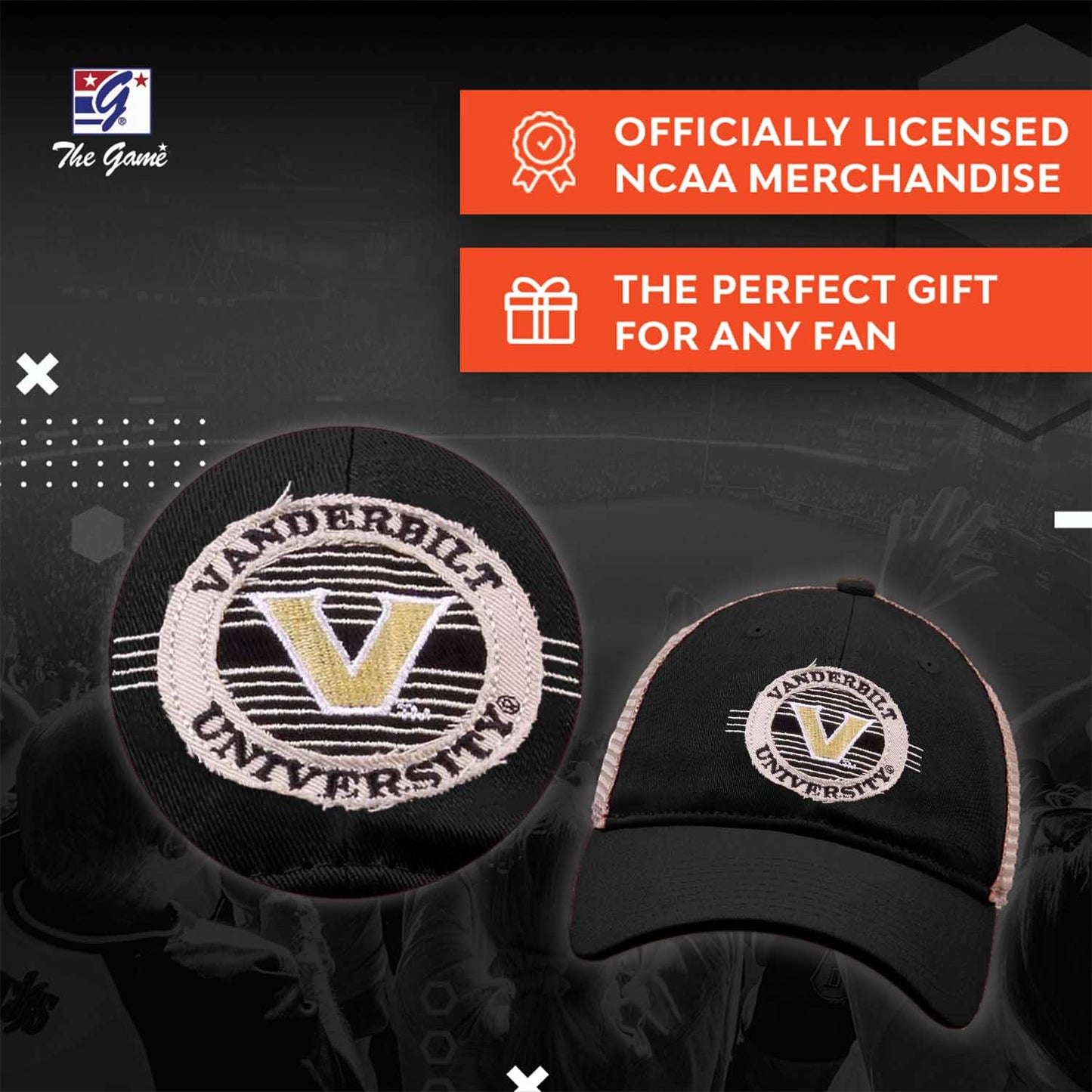Vanderbilt Commodores The Game NCAA  Patch Meshback Snapback Hat - Black